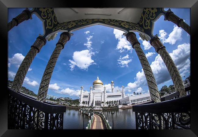 Brunei Mosque Framed Print by Cristopher  Selga