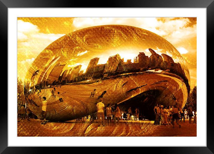 Chicago Gold Framed Mounted Print by Randi Grace Nilsberg