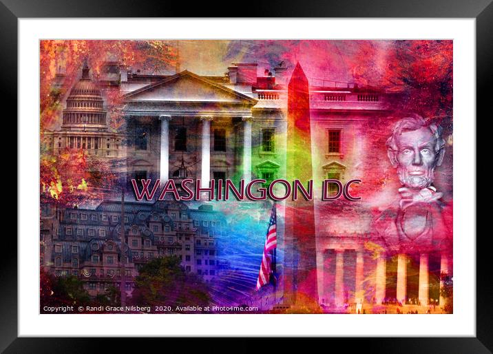 Washington DC Collage Framed Mounted Print by Randi Grace Nilsberg