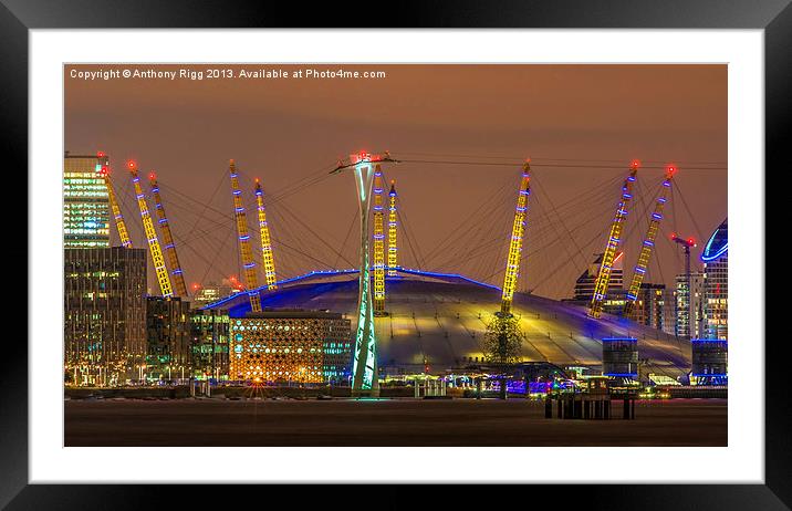 O2 Arena London Framed Mounted Print by Anthony Rigg