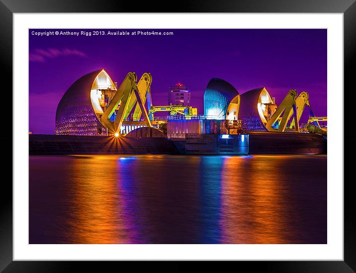 Thames Barrier  Framed Mounted Print by Anthony Rigg