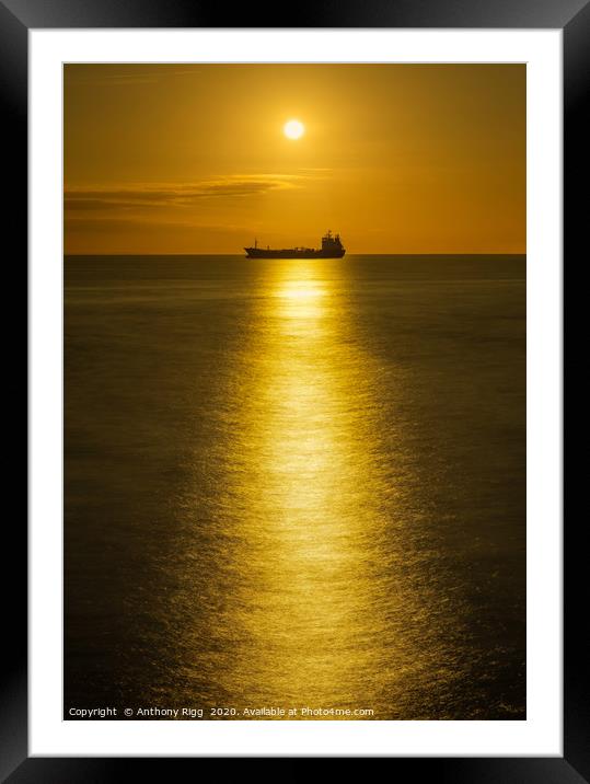 Sun Ship Framed Mounted Print by Anthony Rigg