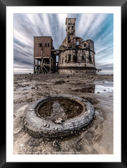Grain Tower Battery Framed Mounted Print by Anthony Rigg