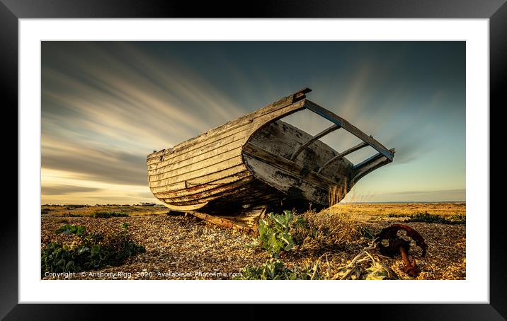 Abandoned Boat Framed Mounted Print by Anthony Rigg