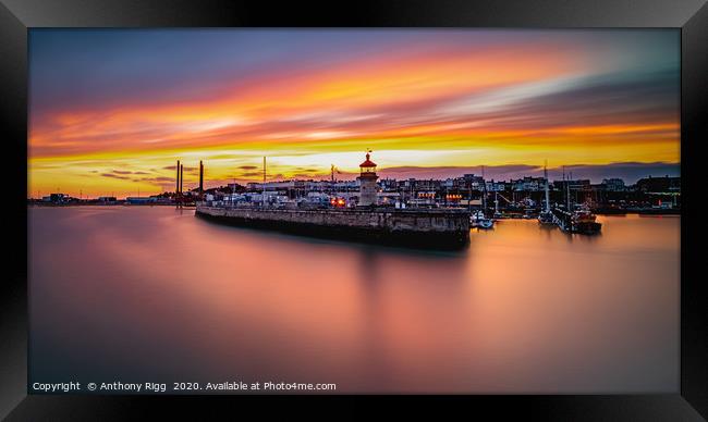 Harbour Sunset Framed Print by Anthony Rigg