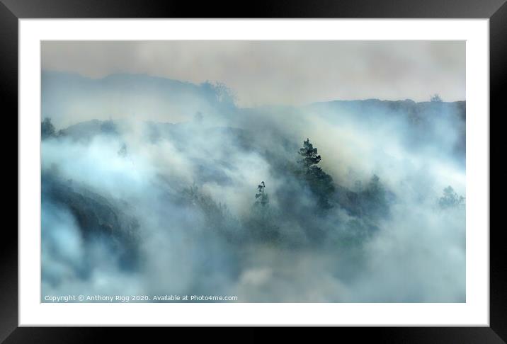 Fire in the Hills  Framed Mounted Print by Anthony Rigg