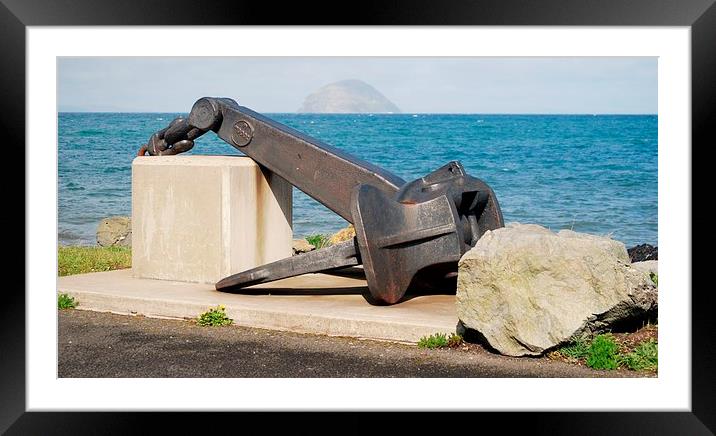 Ships Anchor with Ailsa Craig on the Horizon Framed Mounted Print by Kenny McNab