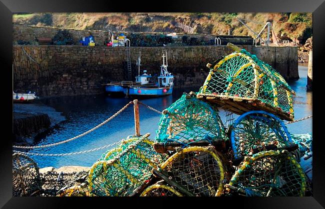 Lobster Pots at Crail Harbour Framed Print by Kenny McNab