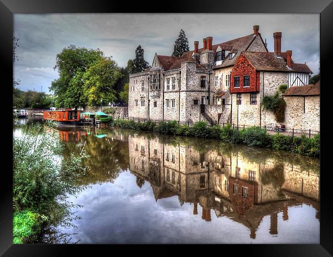 Archbishops Palace Maidstone Riverside Framed Print by Dawn White
