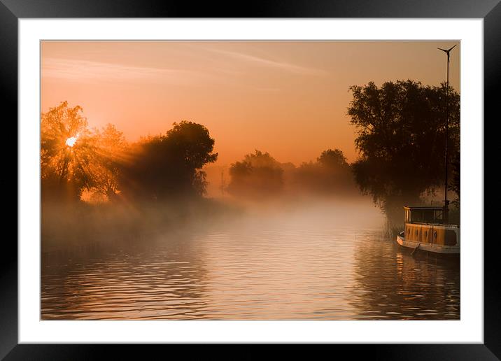 Misty morning sunrise. Framed Mounted Print by Tristan Morphew