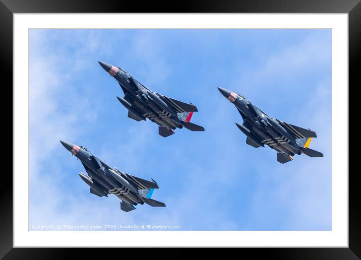 F15 Heritage Liveried 3 Ship Flypast Framed Mounted Print by Tristan Morphew