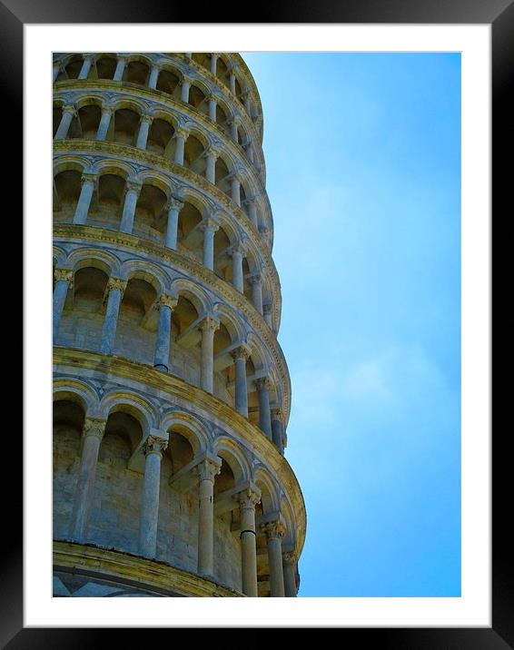 The side of the Leaning Tower of Pisa Framed Mounted Print by Michael Wood