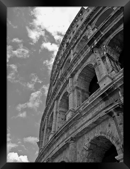 Side Picture of Roman Colosseum B&W Framed Print by Michael Wood