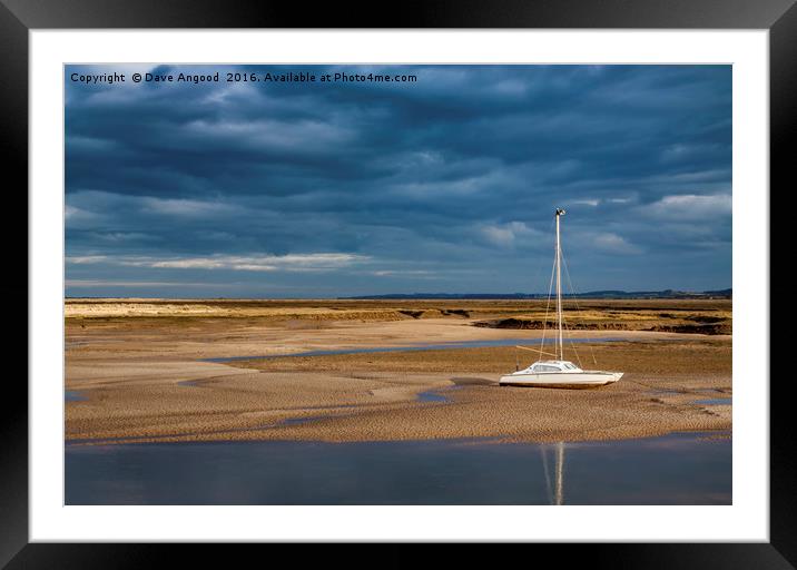 Stranded at low tide Framed Mounted Print by Dave Angood