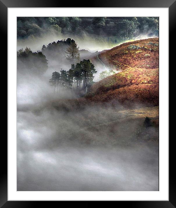 Hill Mist Framed Mounted Print by michael mac
