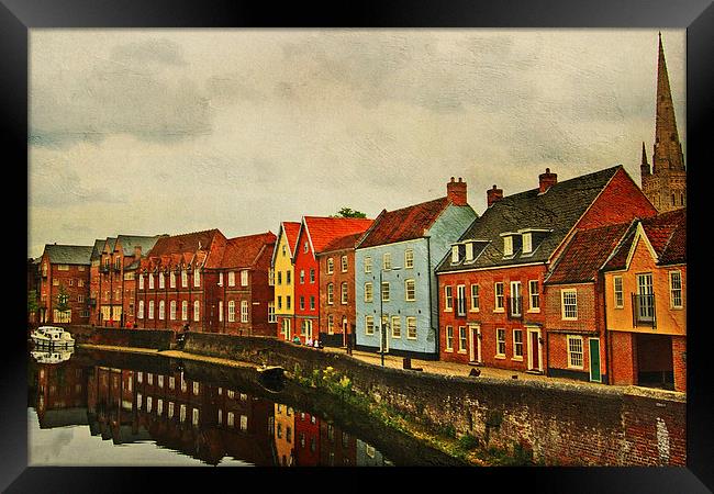 Norwich Reflected Framed Print by Lesley Mohamad