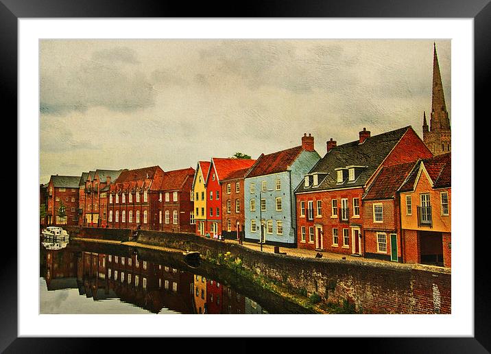 Norwich Reflected Framed Mounted Print by Lesley Mohamad
