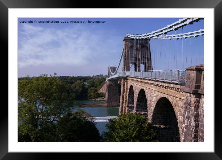 Menai Suspension Bridge Framed Mounted Print by rawshutterbug 