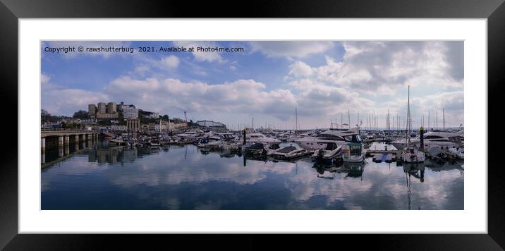 Torquay Harbour Panorama Framed Mounted Print by rawshutterbug 