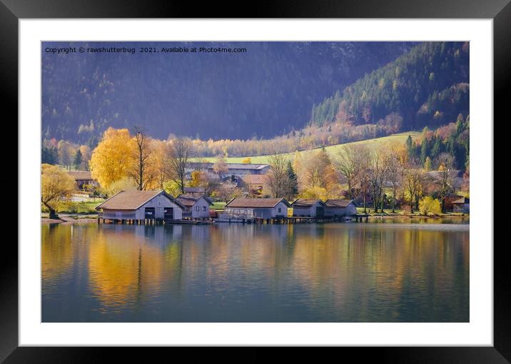 Schliersee Boathouses Framed Mounted Print by rawshutterbug 