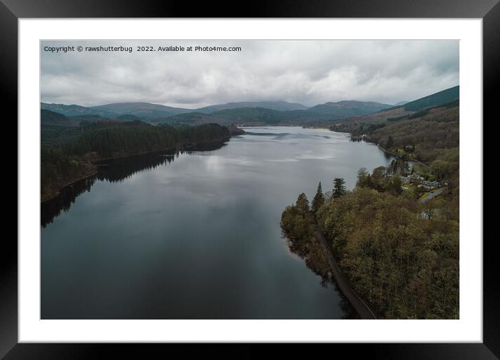 Drone Image Of Loch Ard Framed Mounted Print by rawshutterbug 