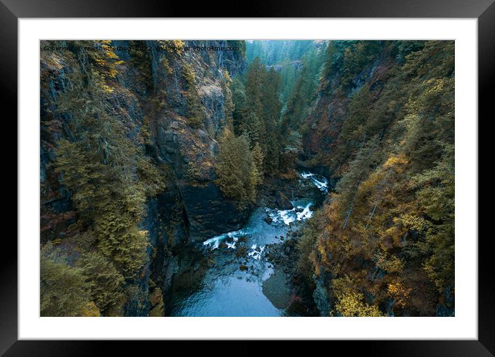 Autumn Colours At The Elk Falls Provincial Park Framed Mounted Print by rawshutterbug 