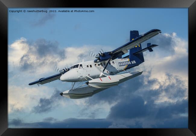 Seaplane in the Sky Framed Print by rawshutterbug 