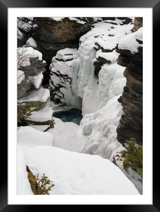 Frozen Athabasca Falls Framed Mounted Print by rawshutterbug 