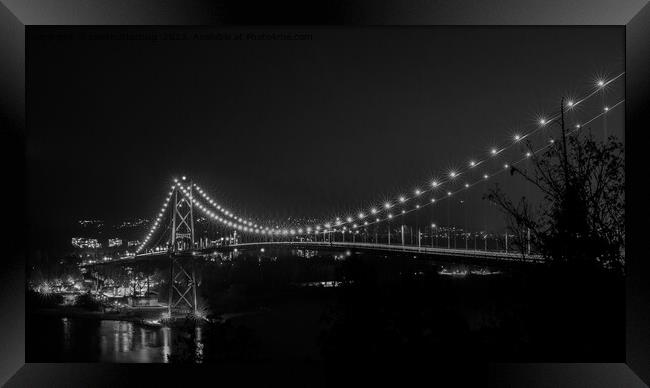 Lions Gate Bridge Mono Framed Print by rawshutterbug 
