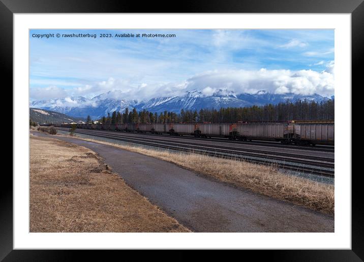 Jasper's Scenic Railway and Snow Peaks Framed Mounted Print by rawshutterbug 