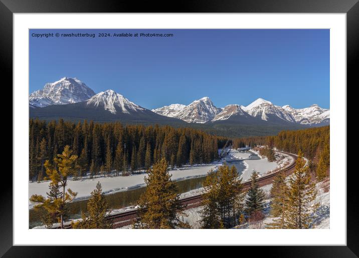 Snowbound Morant's Curve and Bow River Framed Mounted Print by rawshutterbug 