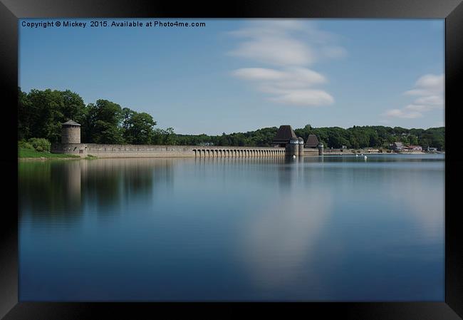 Moehnesee Dam Framed Print by rawshutterbug 