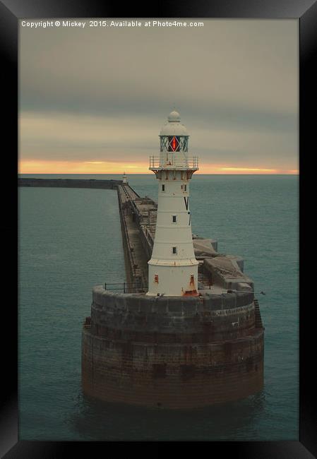 Dover Breakwater West Lighthouse Framed Print by rawshutterbug 