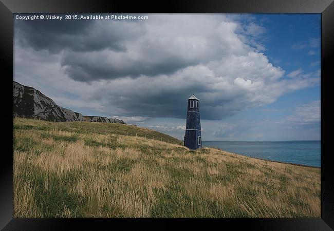 Lighthouse By The Cliffs Of Dover Framed Print by rawshutterbug 