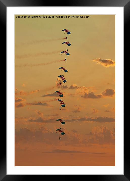 Sunset Falcons Stack Formation Framed Mounted Print by rawshutterbug 