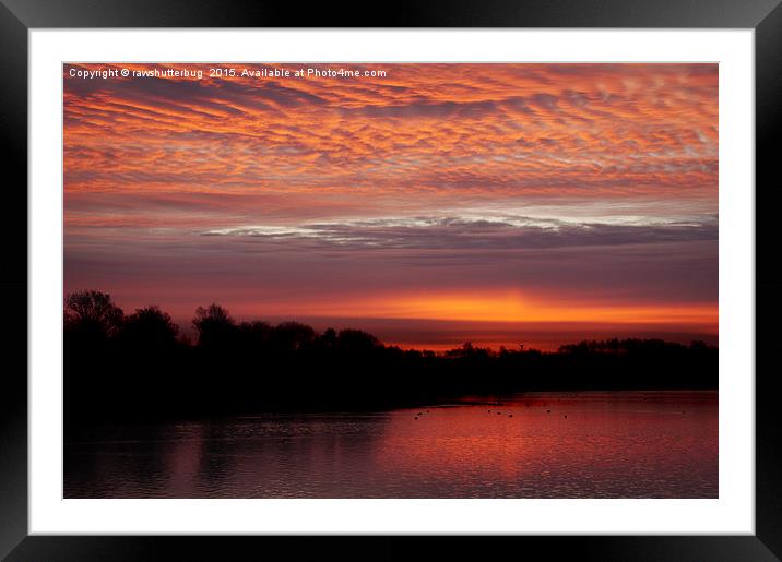 Red Sky At Chasewater Framed Mounted Print by rawshutterbug 