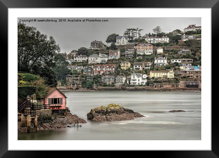 Pink House On The River Dart Framed Mounted Print by rawshutterbug 