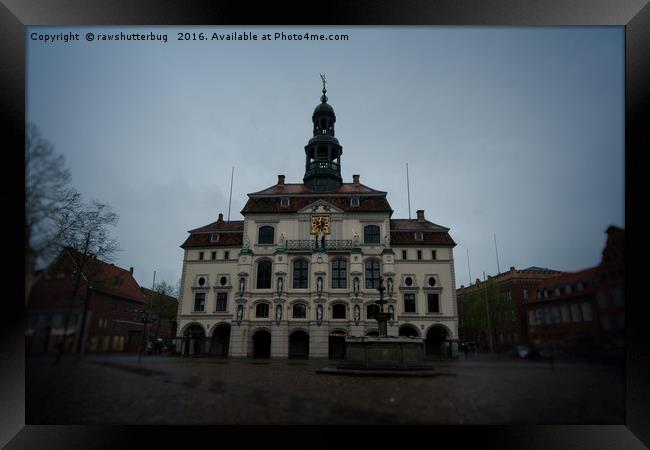 Lüneburg Rathaus On A Rainy Day Framed Print by rawshutterbug 