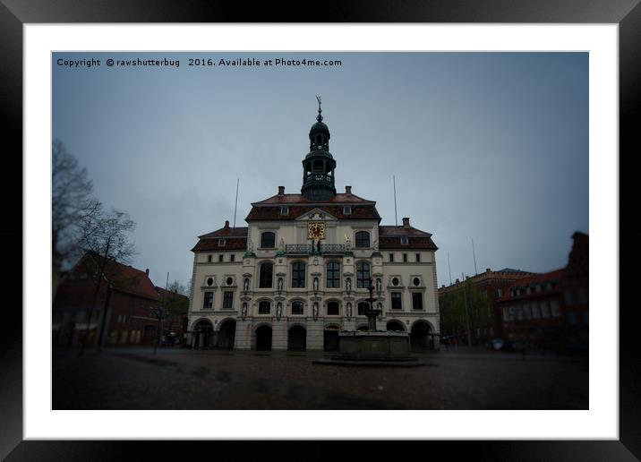 Lüneburg Rathaus On A Rainy Day Framed Mounted Print by rawshutterbug 