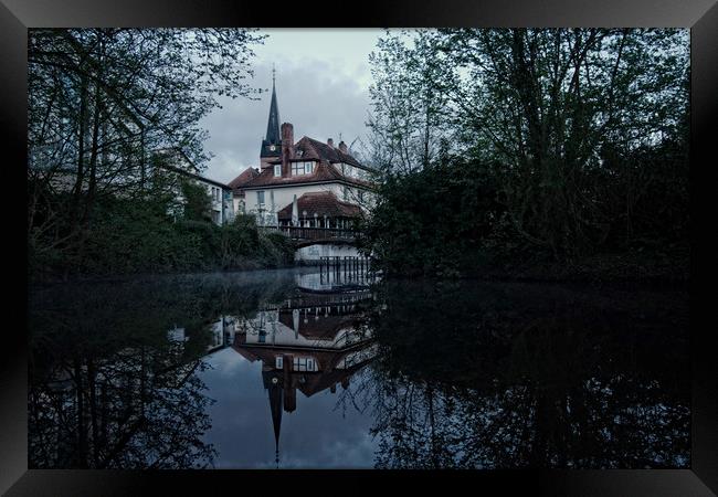 Bad Fallingbostel Townhall Reflection Framed Print by rawshutterbug 