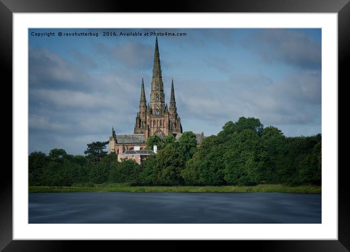 Lichfield Cathedral The Three Spired Cathedral Framed Mounted Print by rawshutterbug 