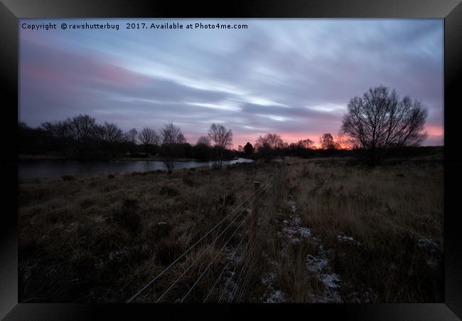 Winter Sunrise Over Chasewater Framed Print by rawshutterbug 