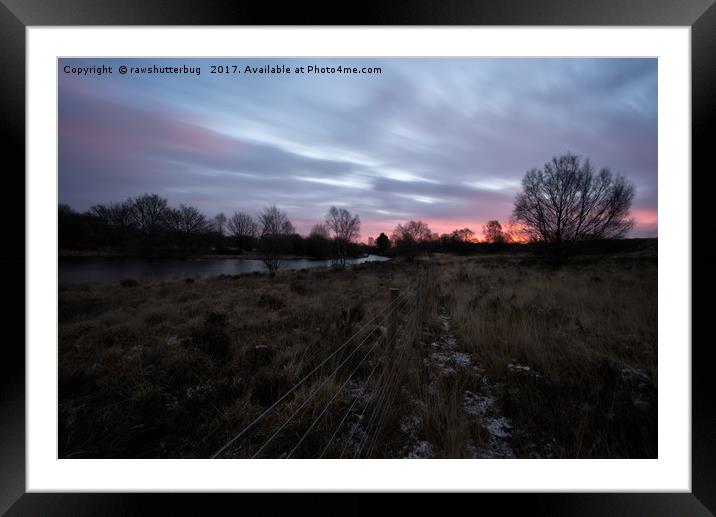 Winter Sunrise Over Chasewater Framed Mounted Print by rawshutterbug 