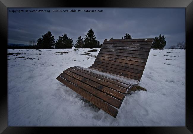 Lonley Bench At Snowy Kahler Asten Framed Print by rawshutterbug 