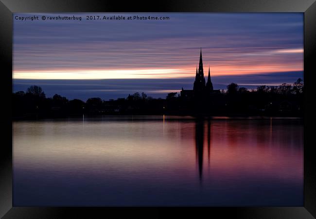 Pink Sky Over The Lichfield Cathedral Framed Print by rawshutterbug 