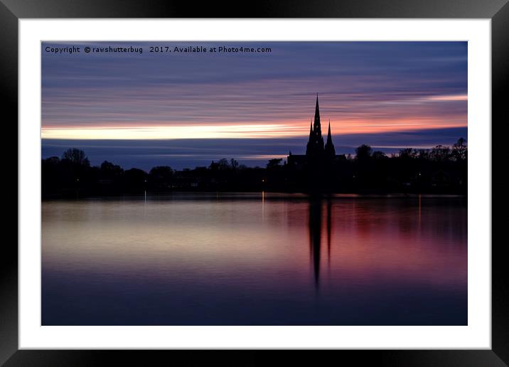 Pink Sky Over The Lichfield Cathedral Framed Mounted Print by rawshutterbug 