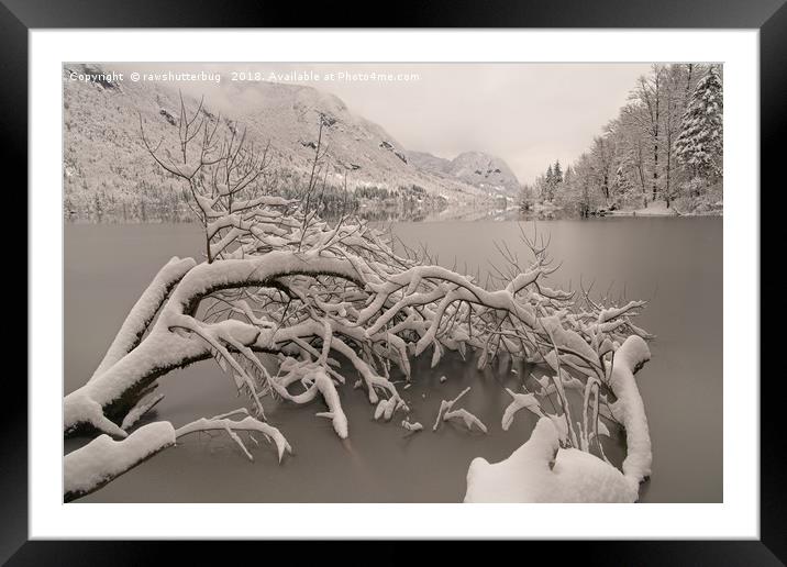 Frozen Lake Bohinj Framed Mounted Print by rawshutterbug 