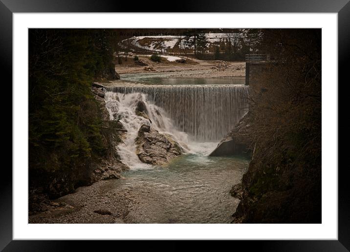 Sava River Waterfall Framed Mounted Print by rawshutterbug 