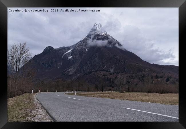 Road Towards Mangart Mountain Framed Print by rawshutterbug 