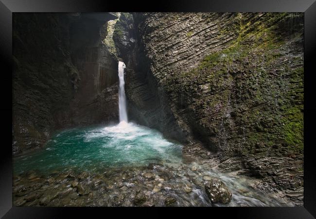 Slap Kozjak Waterfall Framed Print by rawshutterbug 